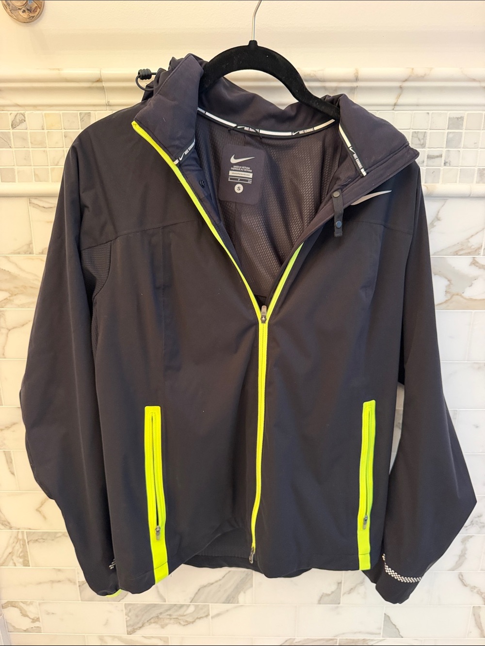 Nike Black Ski Jacket with Neon Yellow Trim